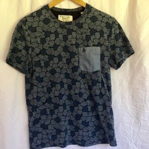 Original Penguin Blue Floral Print T-Shirt Small